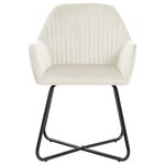 vidaXL Chaises à manger lot de 6 crème velours
