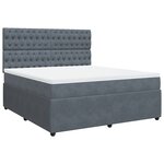vidaXL Sommier à lattes de lit et matelas Gris foncé 180x200cm Velours