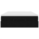 vidaXL Cadre de lit ottoman avec matelas noir 140x190 cm velours