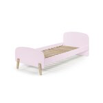 KIDDY Lit simple en bois et sommier + Barrière de sécurité  + Chevet enfant 1 porte