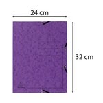Chemise À Élastique 3 Rabats Carte Lustrée 355gm2 - A4 - Violet - Exacompta