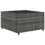 vidaXL Salon de jardin 6 Pièces avec coussins Gris Résine tressée