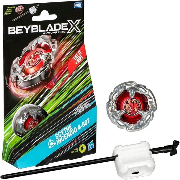 Hasbro F9583EU4 - Beyblade X  Starter Pack avec toupie de compétition Scythe Incendio 4-60T et lanceur