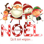 Carte Joyeux Noël avec Enveloppe Blanche 15x15cm