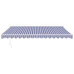 vidaXL Auvent rétractable automatique bleu et blanc 4 5x3 m