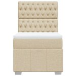 vidaXL Sommier à lattes de lit avec matelas Crème 80x200 cm Tissu