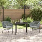 vidaXL Ensemble de salle à manger pour jardin 3 Pièces Gris Poly rotin