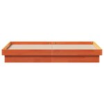 vidaXL Cadre de lit à LED cire marron 150x200 cm bois de pin massif