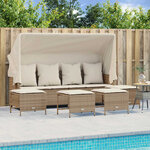 vidaXL Salon de jardin avec coussins 5 Pièces beige résine tressée