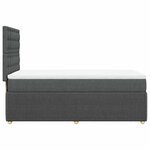 vidaXL Sommier à lattes de lit avec matelas Gris foncé 90x200 cm Tissu