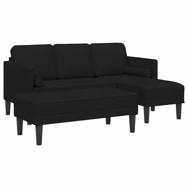 vidaXL Ensemble de Canapés 2 Pièces Noir 173 x 131 x 67 cm tissu