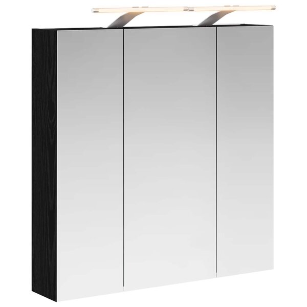 vidaXL Armoire Miroir de Salle de Bain Chêne noir 70 x 14 5 x 70 cm