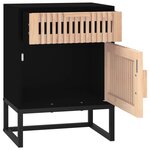 vidaXL Tables de chevet 2 Pièces noir 40x30x55 5cm bois ingénierie et fer