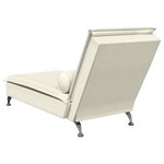 vidaXL Chaise longue de massage avec traversin crème velours