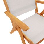 vidaXL Chaises pliables de jardin lot de 4 bois d'acacia et textilène