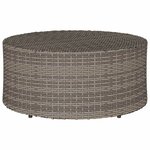 vidaXL Table Basse d'extérieur Gris Ø 68 x 30 cm polyrotin