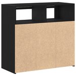 Buffet vidaXL avec lumières LED  Chêne noir  80x35x75 cm  Bois d'ingénierie