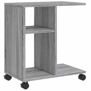 vidaXL Table d'appoint avec roues sonoma gris bois d'ingénierie