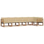vidaXL Ensemble de canapés d'extérieur 6 pc Naturel et Beige