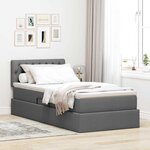 vidaXL Lit avec rangement et matelas Gris foncé 90 x 190 cm