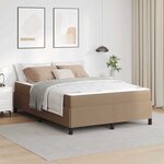 vidaXL Cadre de lit avec matelas Cappuccino 140 x 200 cm Faux cuir