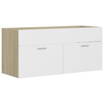vidaXL Armoire d'évier Blanc et chêne sonoma Bois d’ingénierie