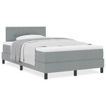 vidaXL Lit boxspring avec matelas Gris clair 120 x 190 cm tissu