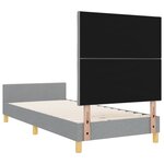 Lit vidaXL Gris clair 90x200 cm Tissu