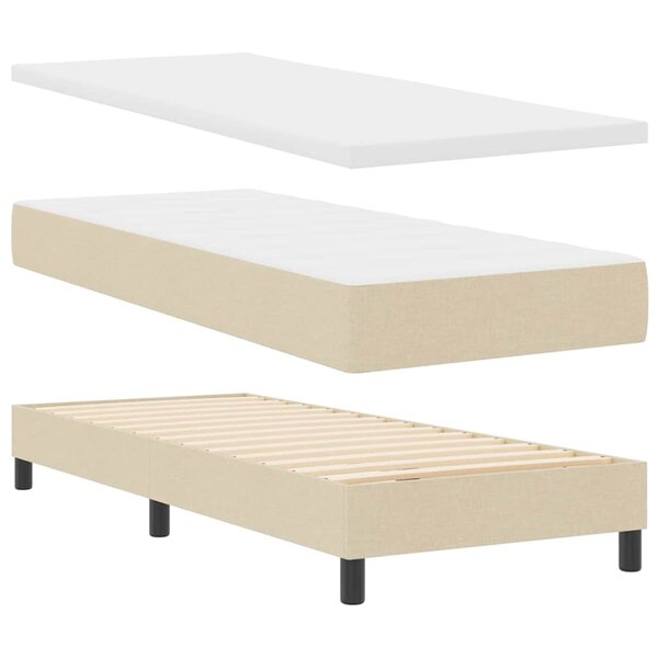 vidaXL Lit boxspring avec matelas avec matelas Crème 80 x 200 cm