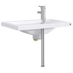 vidaXL Lavabo de salle de bains Chrome 61 x 40 x 16 5 cm métal