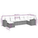 vidaXL Salon de jardin avec coussins 7 Pièces beige résine tressée