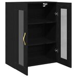 Armoire Murale vidaXL avec Portes en Verre Chêne Noir 69 5x34x90 cm