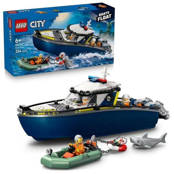 LEGO City 60456  La course-poursuite en bateau de police — 264 pièces  dès 6 ans
