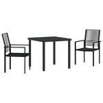 vidaXL Set de Salle à Manger de Jardin 3 Pièces noir Rattan PVC