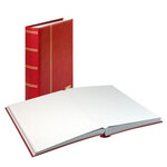 Classeur Lindner élégant pour timbres 60 pages blanches. Couleur - Rouge