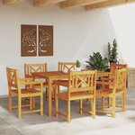 vidaXL Ensemble de repas jardin 7 pièces en bois d'acacia massif
