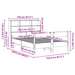 vidaXL Lit bibliothèque sans matelas 150x200 cm bois massif de pin