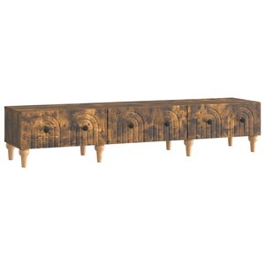 vidaXL Meuble TV Chêne fumé 147 x 34 5 x 30 cm Bois d'ingénierie