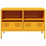 vidaXL Meuble TV jaune moutarde 68x39x43 5 cm acier laminé à froid