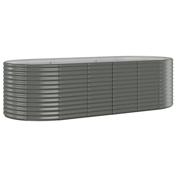 vidaXL Lit surélevé de jardin Acier galvanisé 249x100x68cm gris