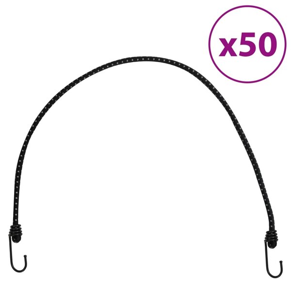 vidaXL Cordes élastiques avec bandes réfléchissantes et crochets 50Pièces