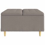 vidaXL Pouf de rangement avec coussin Taupe 80 x 80 x 45 cm tissu