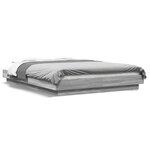 vidaXL Cadre de lit et lumières LED sans matelas sonoma gris 120x200cm