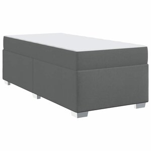 vidaXL Cadre de lit avec matelas Gris foncé 90 x 190 cm tissu