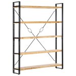 vidaXL Bibliothèque à 5 niveaux 140x30x180 cm Bois de manguier solide