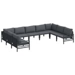vidaXL Ensemble de canapé de jardin 9 Pièces Anthracite Acier