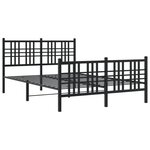 vidaXL Cadre de lit métal sans matelas avec pied de lit noir 120x200cm