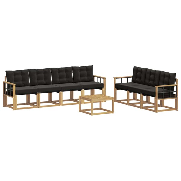 vidaXL Ensemble de canapés d'extérieur 8 pc Blanc et noir