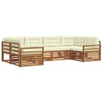 vidaXL Ensemble de canapés d'extérieur 6 pc Naturel et Crème