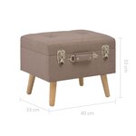 Tabouret de rangement 40 cm marron tissu 02_0010895